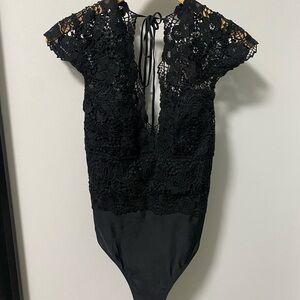 Elegant Black Lace Bodysuit
